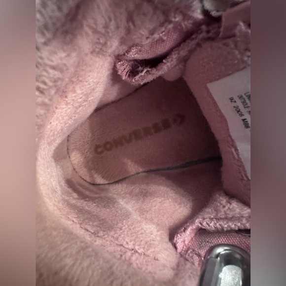 Converse Pink Chuck Taylor Leather All Star High Top Shoes Toddler Sz 4 - Picture 8 of 9